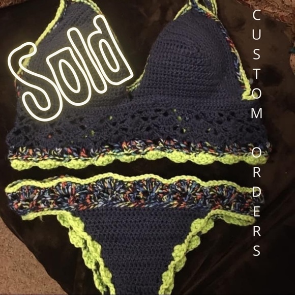 CUSTOM HANDMADE CROCHETED SWIMSUIT - Picture 1 of 1